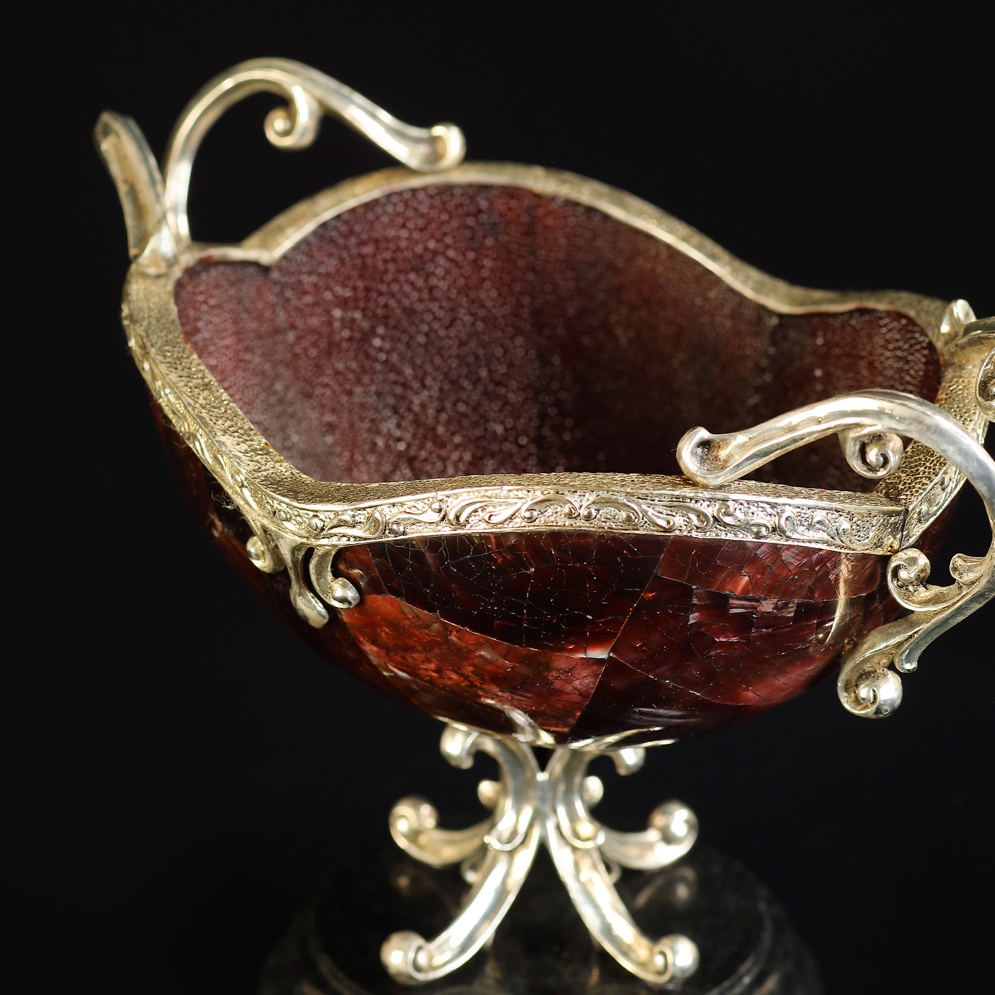 バイオレットオイスターシェル 高級インテリアオブジェ